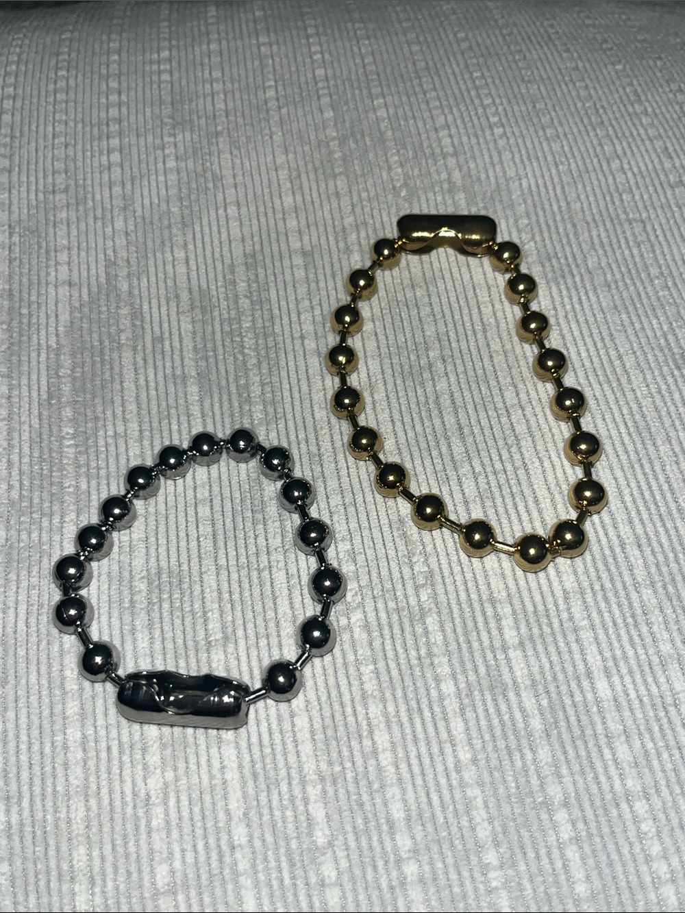 Set of Two Beaded  Bracelets - Gold & Gunmetal- NWOT never worn